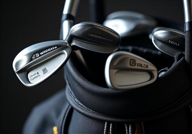Primer plano de una bolsa de palos de golf de alta gama